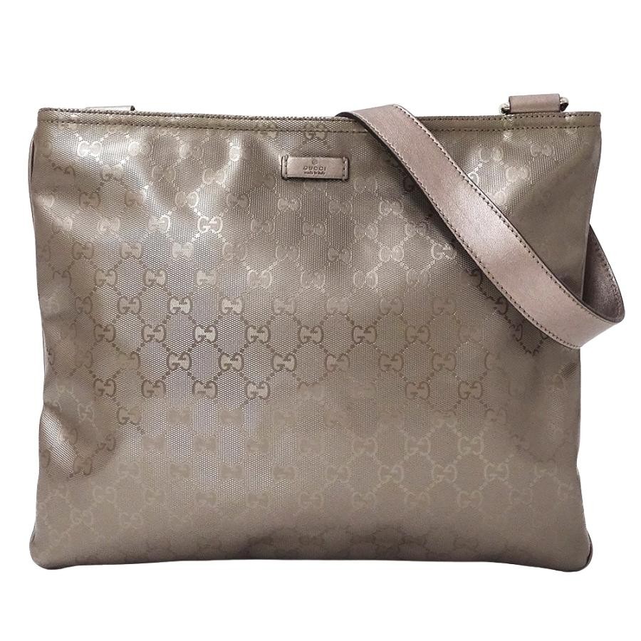 GUCCI GG Imprint Beige Metallic Shoulder Bag 201446 Style 518