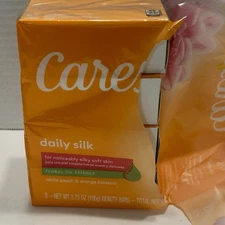 4 Bars Caress Daily Silk Bar Soap Floral Oil Essence Original Formula