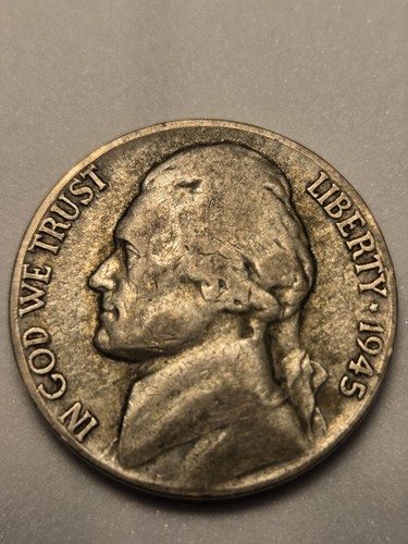 1945 P Jefferson Nickel RPM Nickel Error RPM-004 P/P/P Circulated - Picture 2 of 3