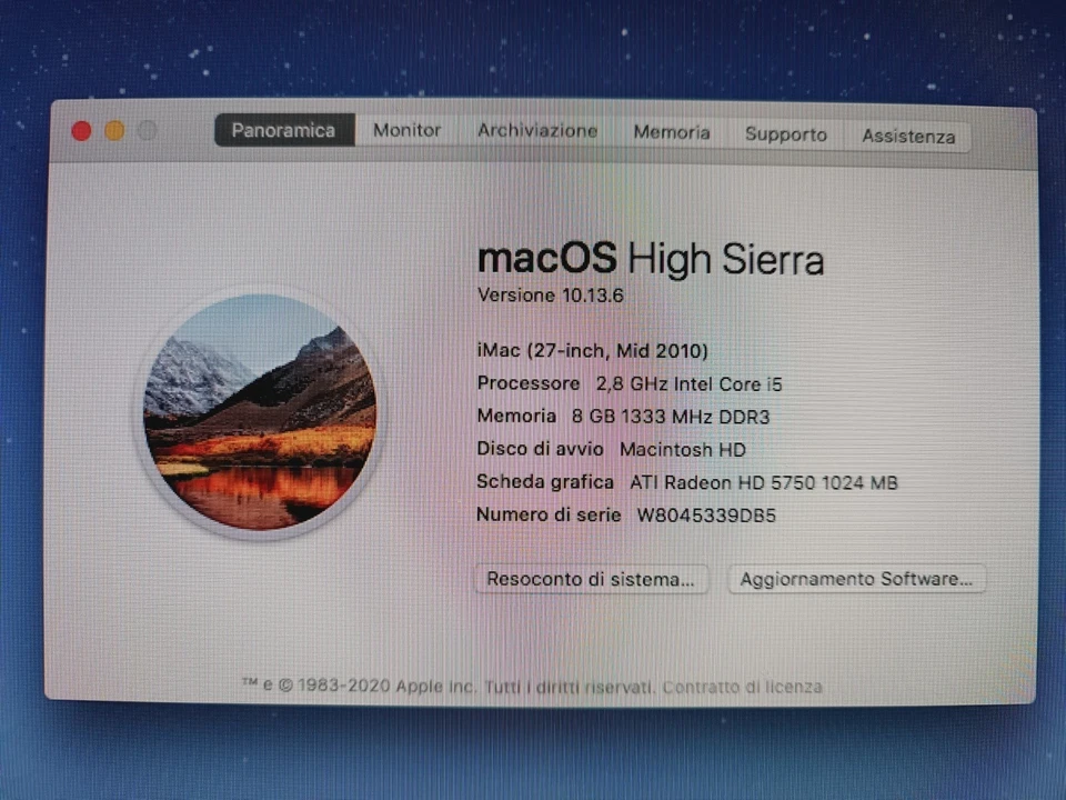 Apple iMac 27" 1 TB SSD Intel Core i5 2.8GHz 8GB RAM All-in-One Desktop 2010 - Immagine 3 di 4