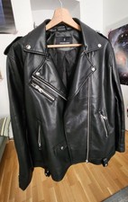 Oversize Kunstlederjacke schwarz, Damen in Größe L von Stradivarius