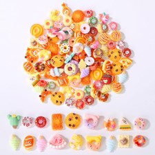 AIPULIDUO 120pcs Slime Charms Food Cute Set, Mixed Lot 10Mm To 25Mm, orange