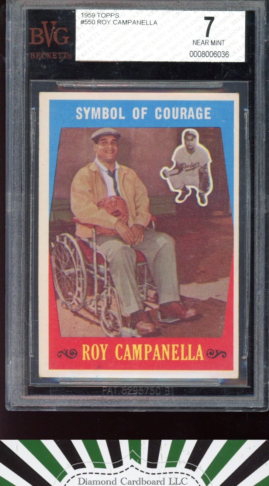 1959 Topps #550 Roy Campanella BVG 7