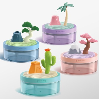 Cute Plant Mini Humidifier Night Light Rechargeable for Bedroom Sleeping