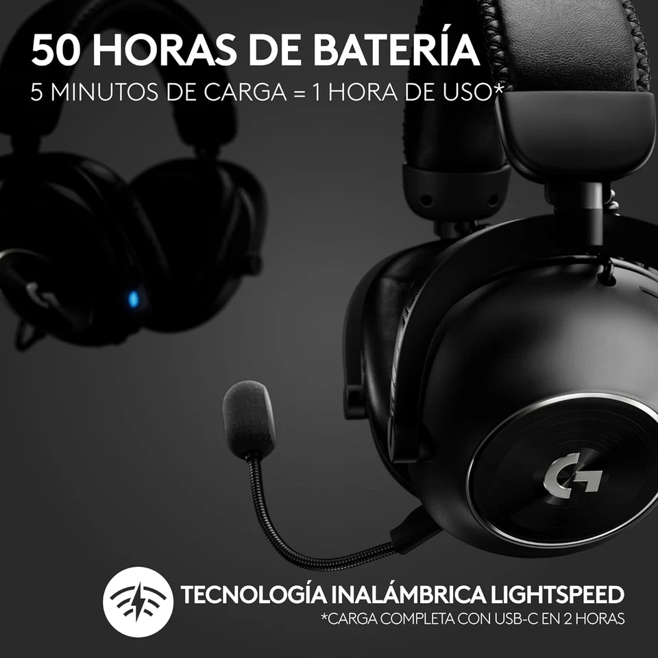Logitech G PRO X 2 LIGHTSPEED Wireless Gaming Headset, Detachable Boom Mic, 50mm - Image 3 of 4