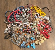5 Lb Mixed Costume Jewelry Necklace Lot Beaded Vintage Craft Resale Wear