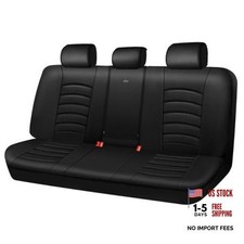Leather Back Seat Cover, Universal Waterproof Bench Rear Seat Black and black