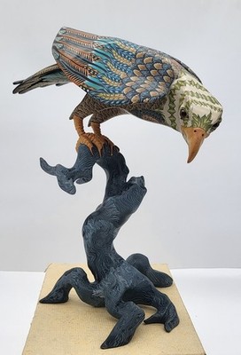 Jon Stuart Anderson Eagle Bird of Prey Sculpture 2026 Polymer Clay Perched tree