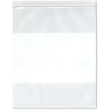 Plymor 10"x12", 6 Mil Industrial Duty White-Block Zipper Reclosable Plastic Bags