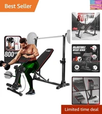 Adjustable 800lbs Weight Bench & Rack with Leg Extension for Home Gym Elegance