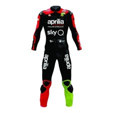 TUTA PELLE DONNA RACING SUIT MOTO APRILIA 4 LADIES BLACK WHITE TG 40-44-46- ITA