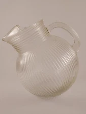 Vintage Hazel-Atlas Clear Ribbed Tilted Ball Pitcher