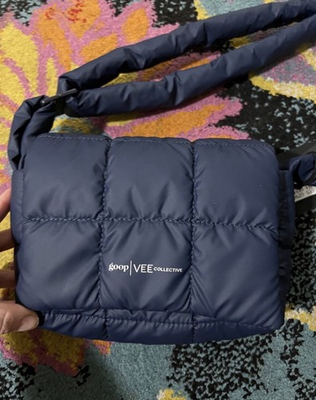 #ad NWT VEE COLLECTIVE X GOOP Porter Messenger Bag Mini Navy Blue $120.00