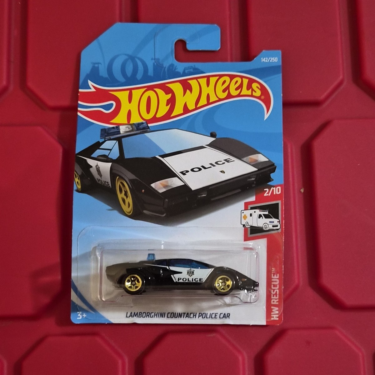 Hot Wheels 1:64 HW Rescue Lamborghini Countach Police Car Black