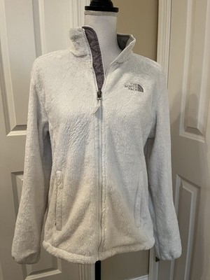 North Face M Osito White Full Zip Closure Pockets Fleece Outdoor Stand Collar