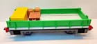 Vintage Playmobil Train Green Low Sided Flat Car with Accessories