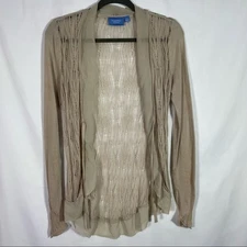 Simply Vera by Vera Wang, Sheer Cardigan, Size Small, Beige/Grey color!