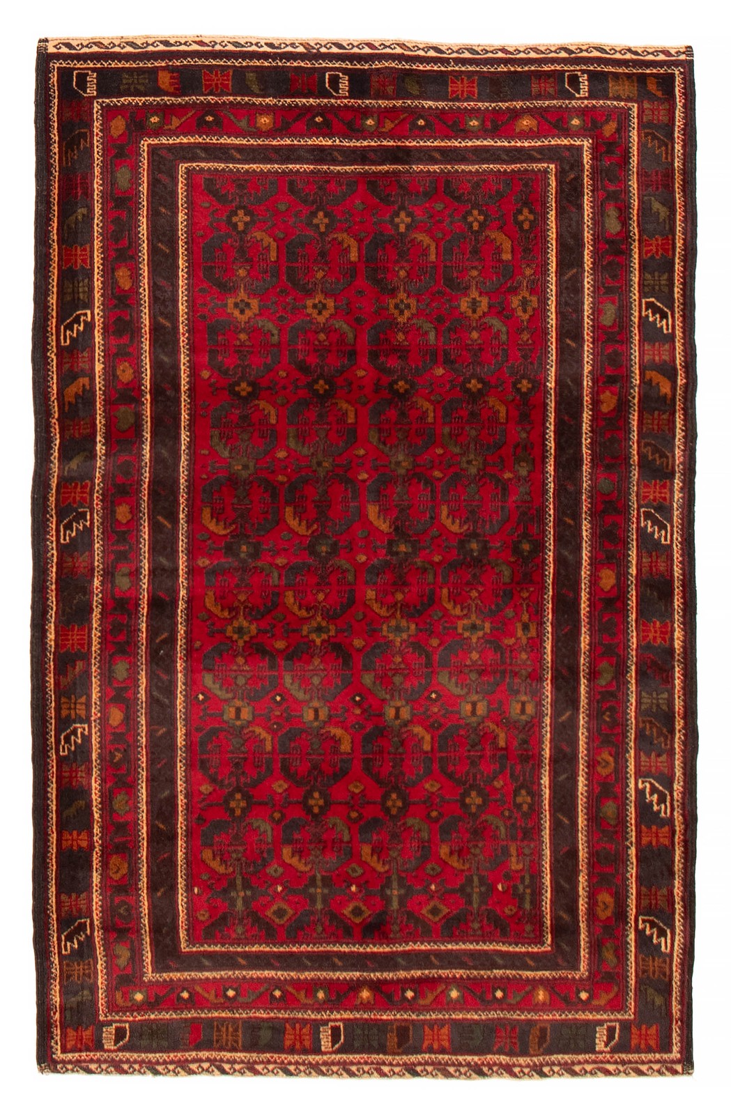 Traditional Vintage Hand-Knotted Area Rug 3'11" x 6'3" Oriental Wool Carpet