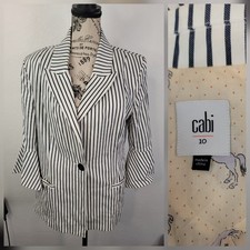 Cabi Blazer Sz 10 Bell Sleeve Career Jacket Striped Business Office Siren 5295