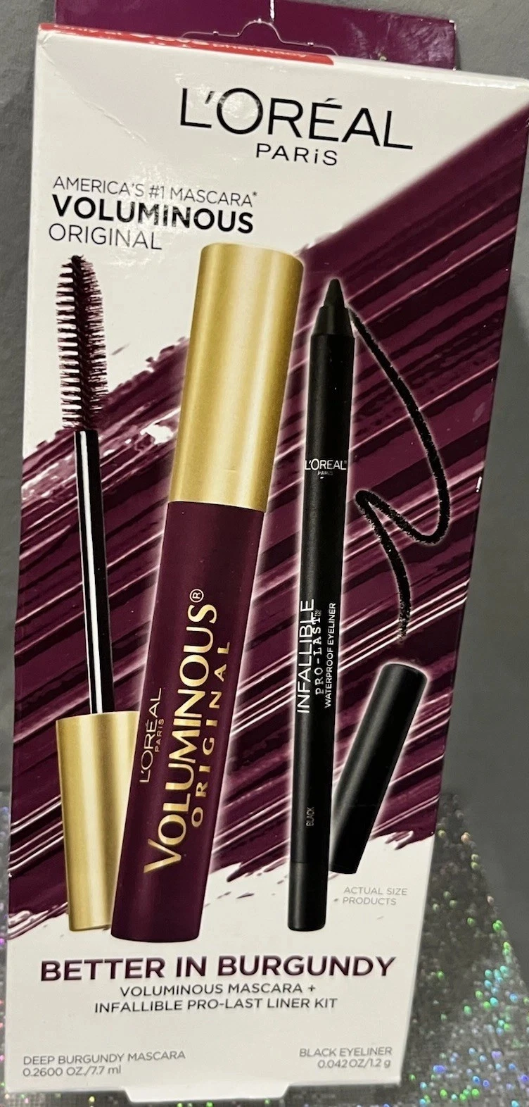 Loreal Paris Voluminous Mascara Better in Burgundy Infallible Pro Last Liner Kit