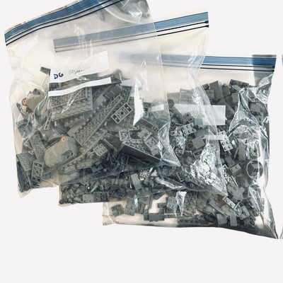 Lot Of Lego Dark Gray Bricks Pieces Tiles Large Small 1.5 Pounds