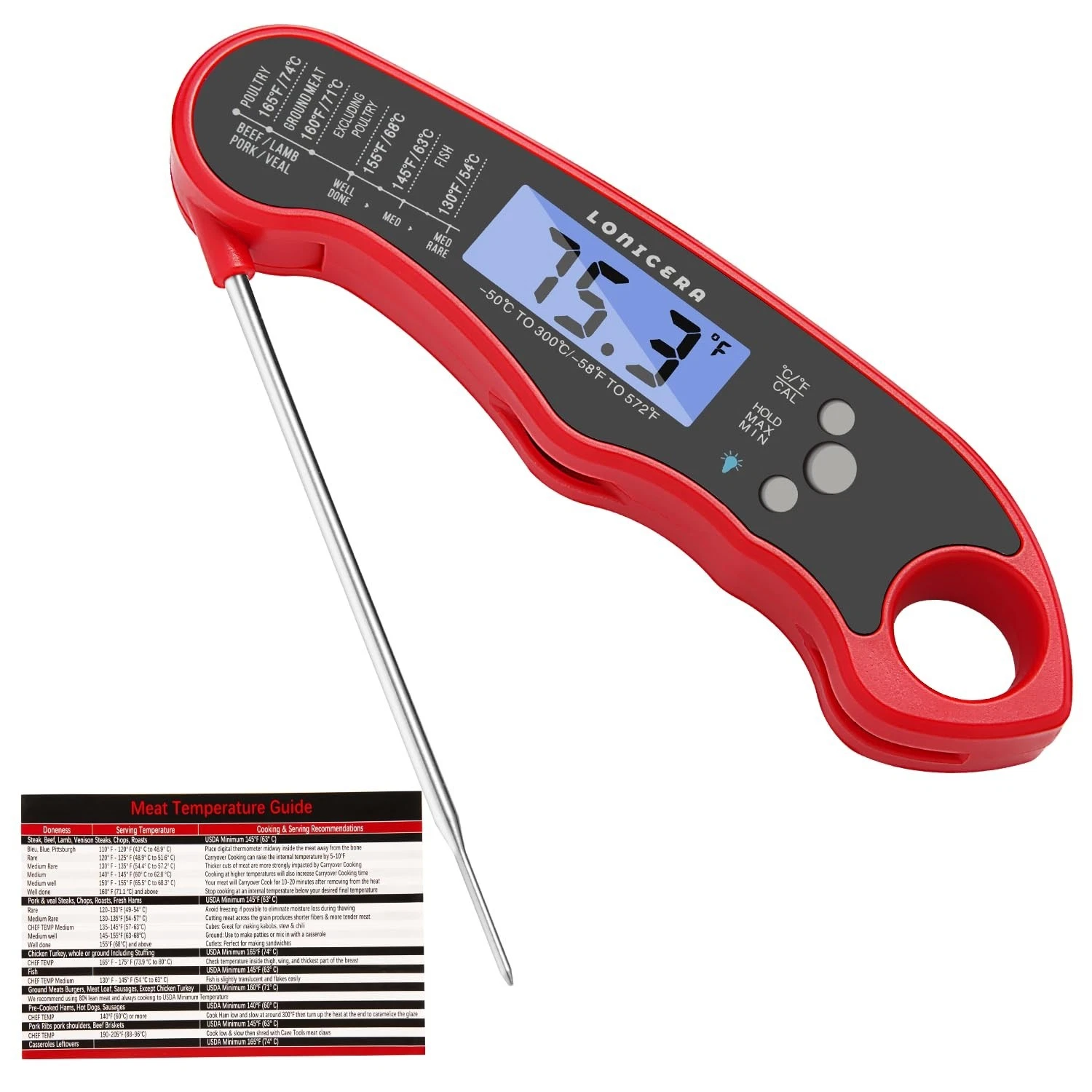 Meat Thermometer Digital Cooking Food. Waterproof & Instant Read Kitchen Baking