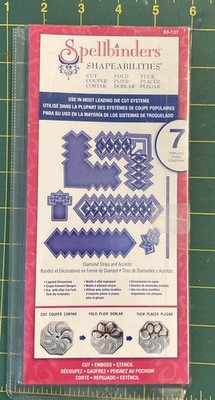 7 Pc Set Diamond Strips Accents Spellbinders Shapeabilities S5-137 Layer Zigzag