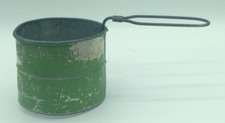 Vintage Small Painted Green Aluminum Flour Sifter Fair Condition Sold as Is