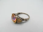 Vintage Sterling & Mystic Topaz ? Silver Ring Size 8.25