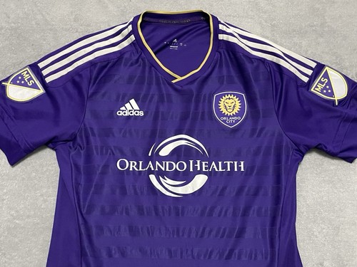ADIDAS Orlando City SC MLS 2015 Shirt Men's L Large Purple Soccer READ FLAW - Picture 2 of 9