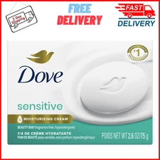 Dove Beauty Bar Soap for Sensitive Skin Fragrance Free & Hypoallergenic, 2.6 oz