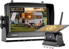 Magnetic Solar Wireless Backup Camera for RV Truck Trailer 7" 1080P Monitor...