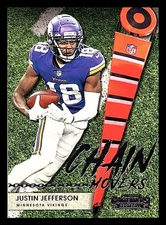 2021 Panini Contenders #CM-JJE Justin Jefferson Chain Movers Emerald