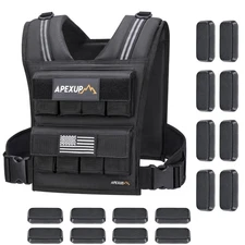 Adjustable Weighted Vest Men 20lbs/30lbs/40lbs Weights with Reflective Stripe...