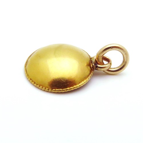 Vintage Art Deco 18K Gold Woven Basket Daisy & Forget Me Knot Flower Charm - Picture 4 of 8