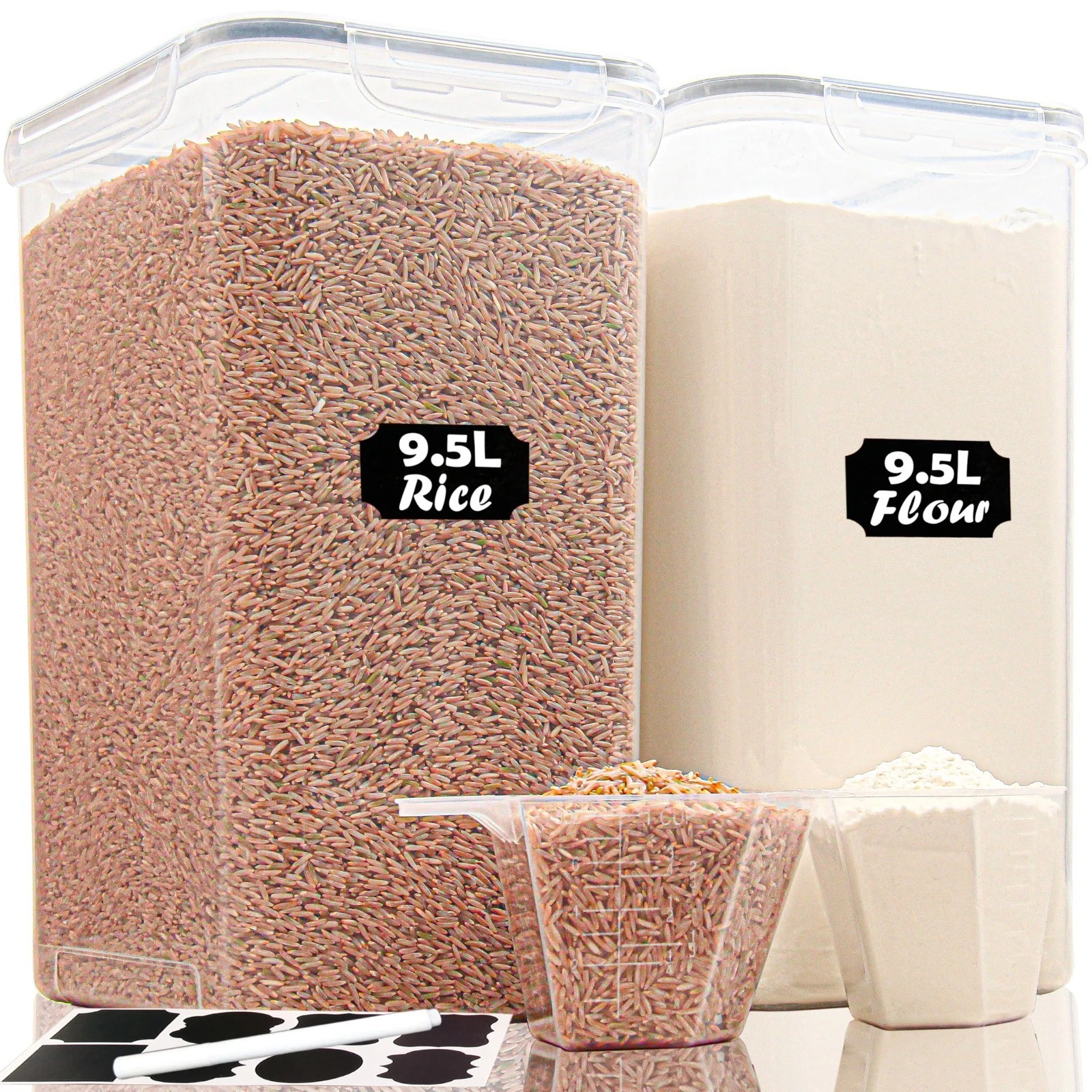 Extra Large Airtight Food Storage Containers Set | 10 qt, 320 Oz, BPA Free, Leak