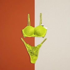 Victoria's Secret Bling Shine Bra Push Up Set 34B Pantie