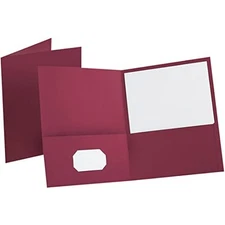 Oxford Twin-Pocket Folders, Textured Paper, Letter Size, Burgundy, Holds 100 ...