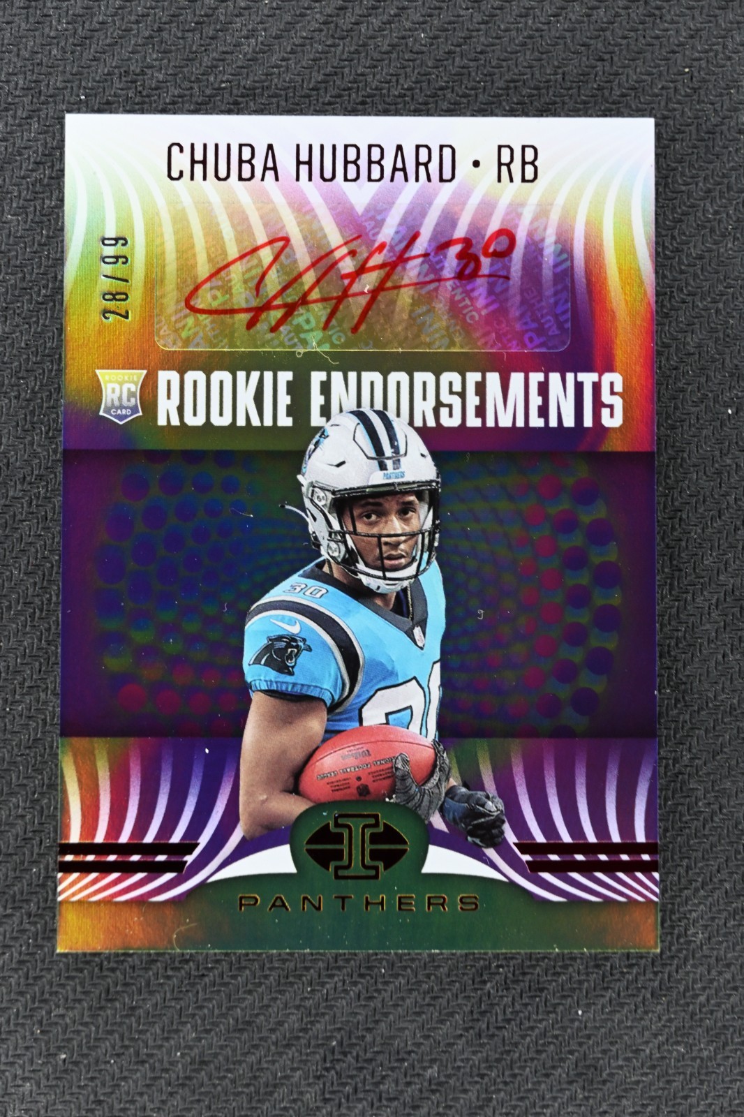 Chuba Hubbard Panini Illusions Rookie Endorsements Autographs #RE25 Red