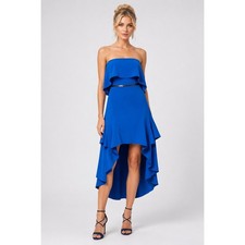 New Halston Heritage Cobalt Blue Strapless High Low Gown Dress Size 2