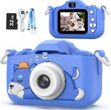 Kids Selfie Digital Camera Toy w/ Protective Cover 32GB SD Card Ages 3-9