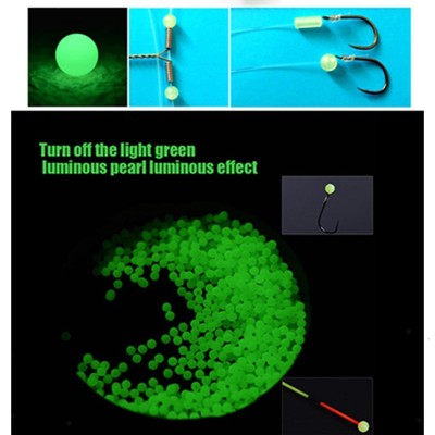 200PCS Glow Angeln Perlen Hartplastik Oval Geformt Schwimmende Kugeln