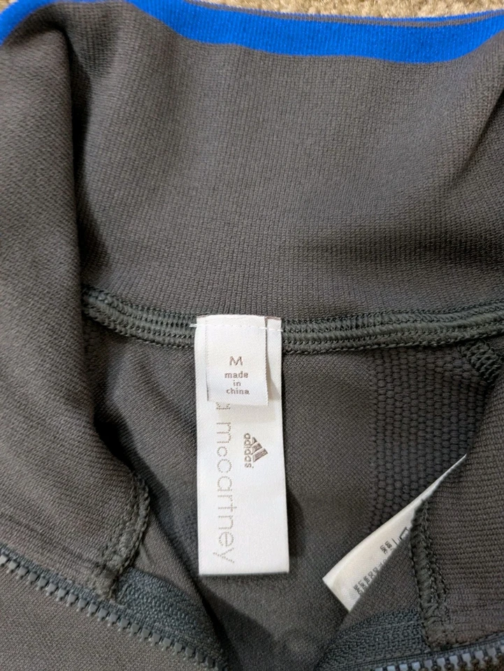 Adidas Stella McCartney Sweatshirt Women's Medium Gray Pullover 1/4 Zip Fitted  - Image 3 of 4