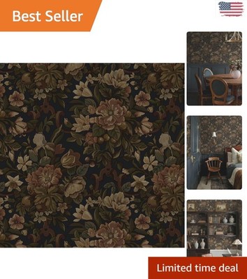 Elegant Self-Adhesive Vintage Floral Wallpaper - 16.1''x236'' for Effortless Style