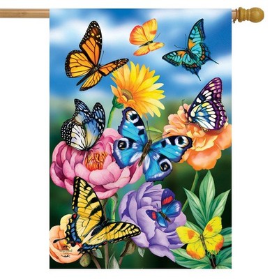 Briarwood Lane Butterflies In The Garden Spring House Flag