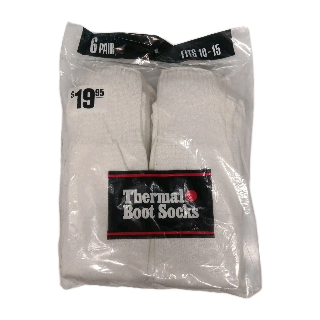VTG 80s Mens Thick Thermal Boot Socks 10- 15 Made USA New 6 Pairs New Old Stock