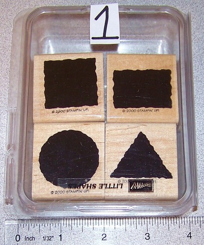 Dreieck Kreis Quadrat Rechteck Gummistempelset von Stampin Up Little Shapes - Bild 2 von 21