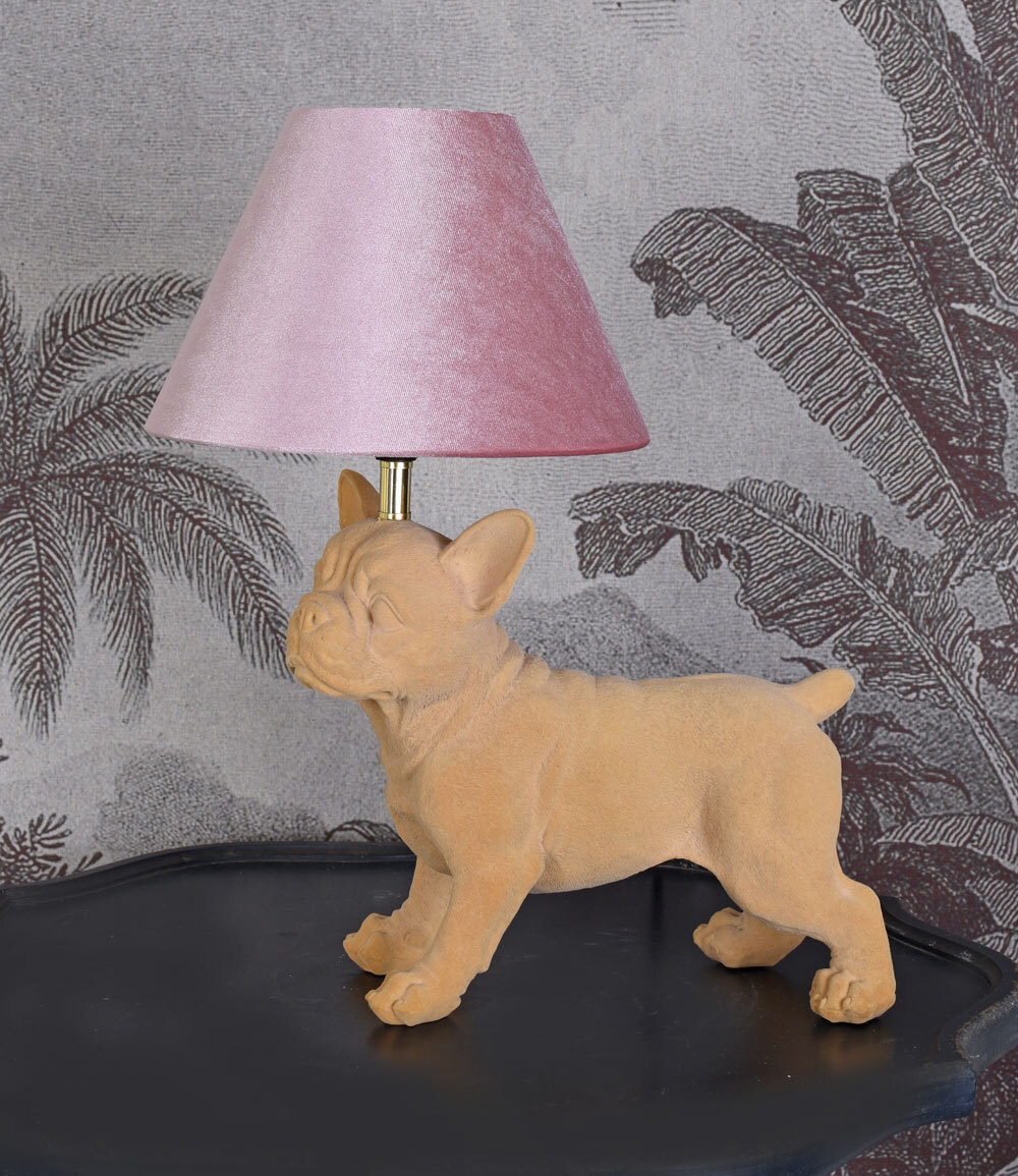 Französische Bulldogge LED-Tischlampe – Nachtlicht In Buntglas-Optik Aus Kunstharz
