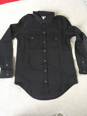 Goodthreads Damen schwarz Denim Langarmshirt neu mit Etikett