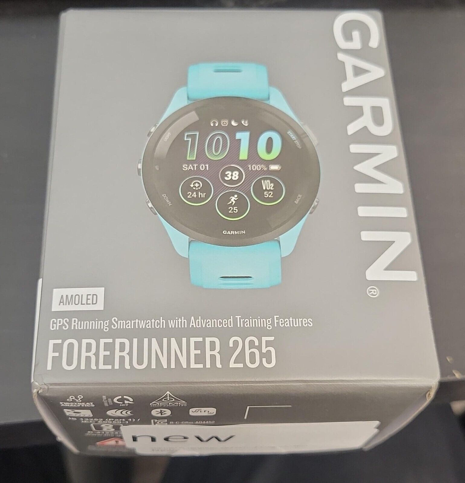 Garmin Forerunner 265 (Whitestone/Tidal Blue) Running GPS